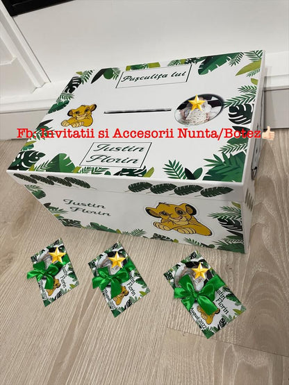 Cutie plicuri de bani botez Simba 01