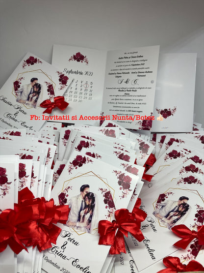 Invitatie nunta BSIN071 cu fundita