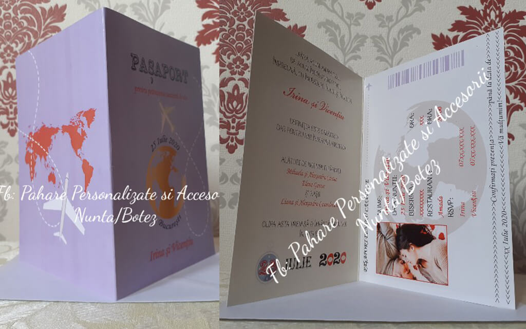 Invitatie nunta BSIN009 - pasaport