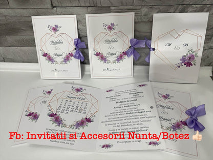 Invitatie nunta BSIN047 cu fundita