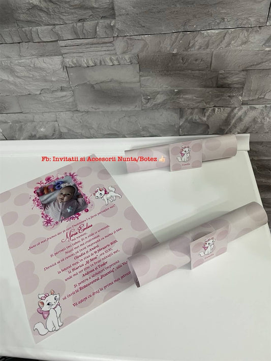 Invitatie botez BSIB014 - Marie the cat