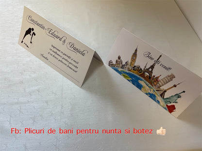 Plic de bani nunta BSPN061 - Travel