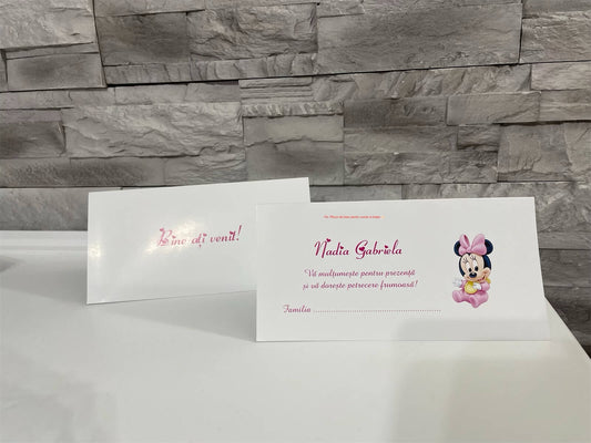 Plic de bani botez BSPB011 - Baby Minnie Mouse